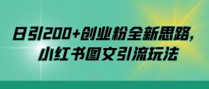 日引200+创业粉全新思路，小红书图文引流玩法【揭秘】-风淘社