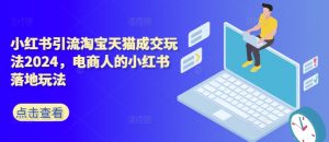 小红书引流淘宝天猫成交玩法2024,电商人的小红书落地玩法-风淘社