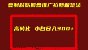复制粘贴网盘推广拉新新玩法高转化小白日入300+【揭秘】-风淘社