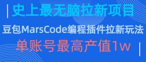 豆包MarsCode编程插件拉新玩法，史上最无脑的拉新项目，单账号最高产值1w-风淘社