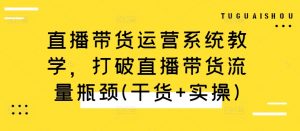 直播带货运营系统教学,打破直播带货流量瓶颈(干货+实操)-风淘社