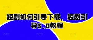 短剧如何引导下载，短剧引导3.0教程-风淘社