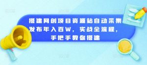 搭建网创项目资源站自动采集发布年入百W，实战全流程，手把手教你搭建【揭秘】-风淘社