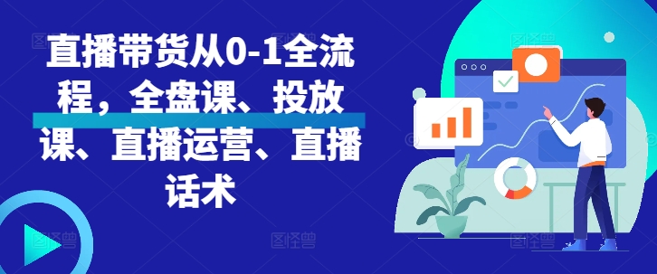 直播带货从0-1全流程，全盘课、投放课、直播运营、直播话术-风淘社