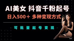 AI美女抖音千粉起号玩法，日入5张，多种变现方式，可批量矩阵起号出售【揭秘】-风淘社