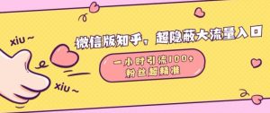 微信版知乎,超隐蔽流量入口1小时引流100人,粉丝质量超高【揭秘】-风淘社