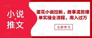 小说推文之蛋花小说拉新,故事混剪爆单实操全流程,周入过万-风淘社