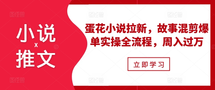 小说推文之蛋花小说拉新,故事混剪爆单实操全流程,周入过万-风淘社