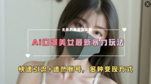 AI美女新玩法,超大流量+快速引流+速热账号-风淘社