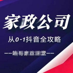 家政公司从0-1抖音全攻略,教你从短视频+直播全方位进行抖音引流-风淘社