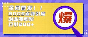 通过Boss直聘，每天轻松钓到200+多条创业大鱼的秘籍【揭秘】-风淘社