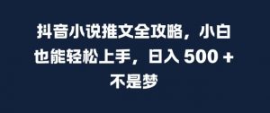 抖音小说推文全攻略,小白也能轻松上手,日入 5张+ 不是梦【揭秘】-风淘社