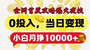 全网首发爆火夜校,0投入,当日变现,小白轻松月入1w+【揭秘】-风淘社
