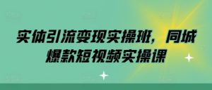 实体引流变现实操班,同城爆款短视频实操课-风淘社