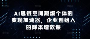 AI思链空间超级个体的变现加速器,企业创始人的降本增效课-风淘社