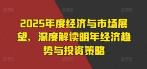 2025年度经济与市场展望,深度解读明年经济趋势与投资策略-风淘社