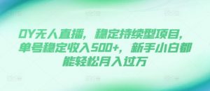 DY无人直播,稳定持续型项目,单号稳定收入500+,新手小白都能轻松月入过万【揭秘】-风淘社