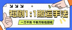 抖音短剧最新玩法,一刀不剪也能轻松过原创,一个作品3分钟,单账号收益3张,可矩阵操作【揭秘】-风淘社