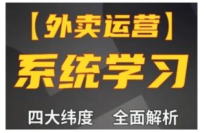 外卖运营高阶课,四大维度,全面解析,新手小白也能快速上手,单量轻松翻倍-风淘社