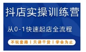 抖音小店实操训练营,从0-1快速起店全流程,不玩套路,只讲干货,学会为止-风淘社