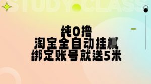 纯0撸,淘宝全自动挂JI,授权登录就得5米,多号多赚【揭秘】-风淘社