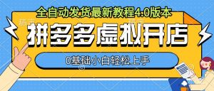 拼多多虚拟开店,全自动发货最新教程4.0版本,0基础小自轻松上手-风淘社