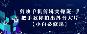 剪映手机剪辑实操班-手把手教你拍出抖音大片【小白必修课】-风淘社