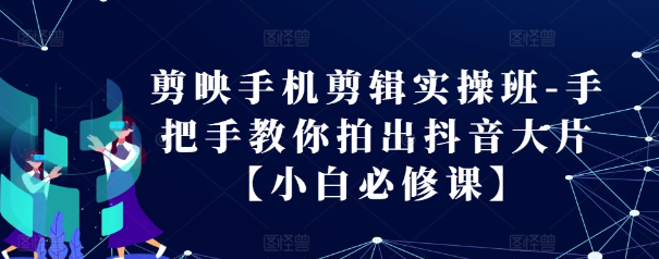 剪映手机剪辑实操班-手把手教你拍出抖音大片【小白必修课】-风淘社