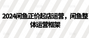 2024闲鱼正价起店运营,闲鱼整体运营框架-风淘社