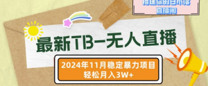 【最新TB-无人直播】11月最新,打造你的日不落直播间,轻松月入过W【揭秘】-风淘社