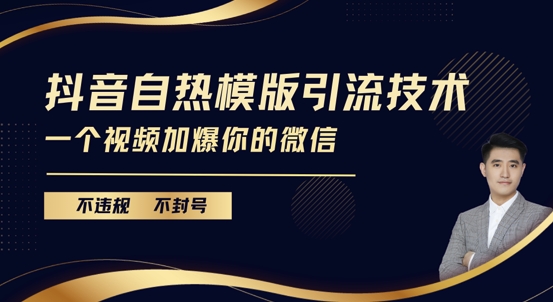 抖音最新自热模版引流技术,不违规不封号,一个视频加爆你的微信【揭秘】-风淘社