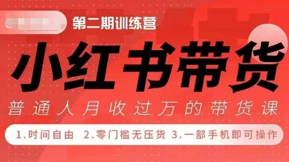 小Red书带货42天训练营 2.0版,宝妈+自由职+上班族+大学生,提高副业收入的大红利项目-风淘社