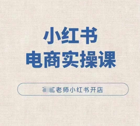 小红薯电商实操课,小红书开店实操必学课-风淘社