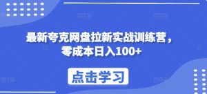 最新夸克网盘拉新实战训练营，零成本日入100+-风淘社
