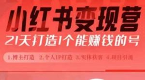 小红书博主课,21天从0到1打造1个能赚钱的红薯号,适用于新手小白-风淘社