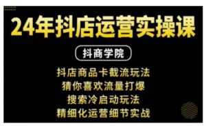 抖音小店运营实操课:抖店商品卡截流玩法,猜你喜欢流量打爆,搜索冷启动玩法,精细化运营细节实战-风淘社