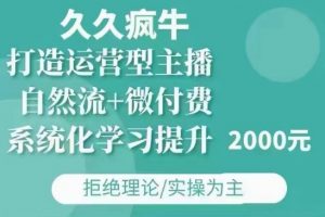 久久疯牛·自然流+微付费(12月23更新)打造运营型主播,包11月+12月-风淘社