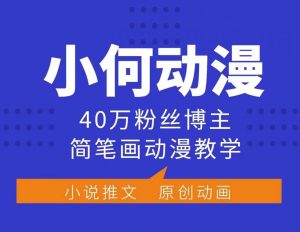 小何动漫简笔画动漫教学,40万粉丝博主课程,可做伙伴计划、分成计划、接广告等-风淘社