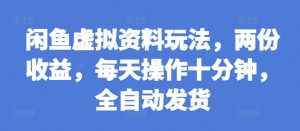 闲鱼虚拟资料玩法,两份收益,每天操作十分钟,全自动发货【揭秘】-风淘社