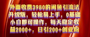外面收费3980的闲鱼引流法,轻松易上手,0基础小白即可操作,日引200+创业粉的保姆级教程【揭秘】-风淘社