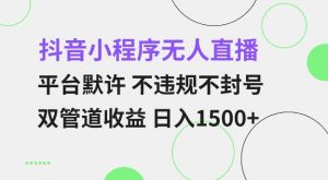 抖音小程序无人直播 平台默许 不违规不封号 双管道收益 日入多张 小白也能轻松操作【仅揭秘】-风淘社