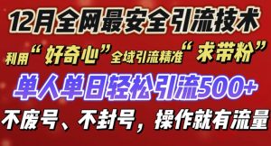 12 月份全网最安全引流创业粉技术来袭,不封号不废号,有操作就有流量【揭秘】-风淘社