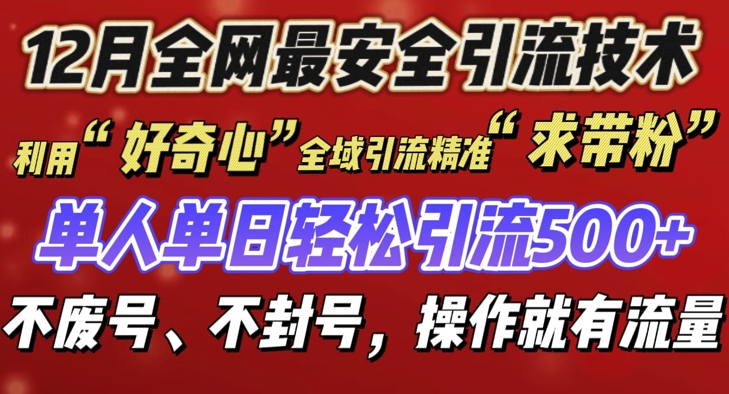 12 月份全网最安全引流创业粉技术来袭,不封号不废号,有操作就有流量【揭秘】-风淘社