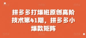 拼多多打爆班原创高阶技术第41期，拼多多小爆款矩阵-风淘社