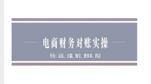 电商财务对账实操-京东天猫淘宝拼多多抖音电商财务对账-风淘社