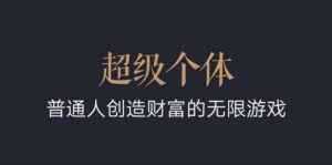 超级个体:2024-2025翻盘指南,普通人创造财富的无限游戏-风淘社