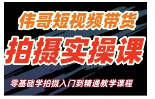 短视频带货拍摄实操课,零基础学拍摄入门到精通教学-风淘社