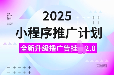 2025小程序推广计划,全新升级撸广告挂JI2.0玩法,日入多张,小白可做【揭秘】-风淘社