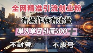 全网独家引流创业粉，有操作就有流量，单人单日引流500+，不封号、不费号-风淘社