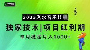 2025汽水音乐挂JI项目,独家最新技术,项目红利期稳定月入6000+-风淘社